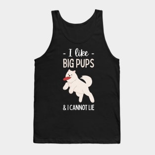 Funny pun, dog puns, dog lovers, quote, I Like Big Pups and I Cannot Lie Funny Tank Top